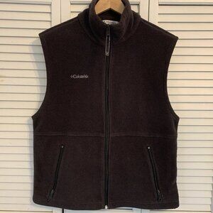 Columbia Fleece Jacket Vest Mens Medium Camping Hiking Walking Outdoor Black